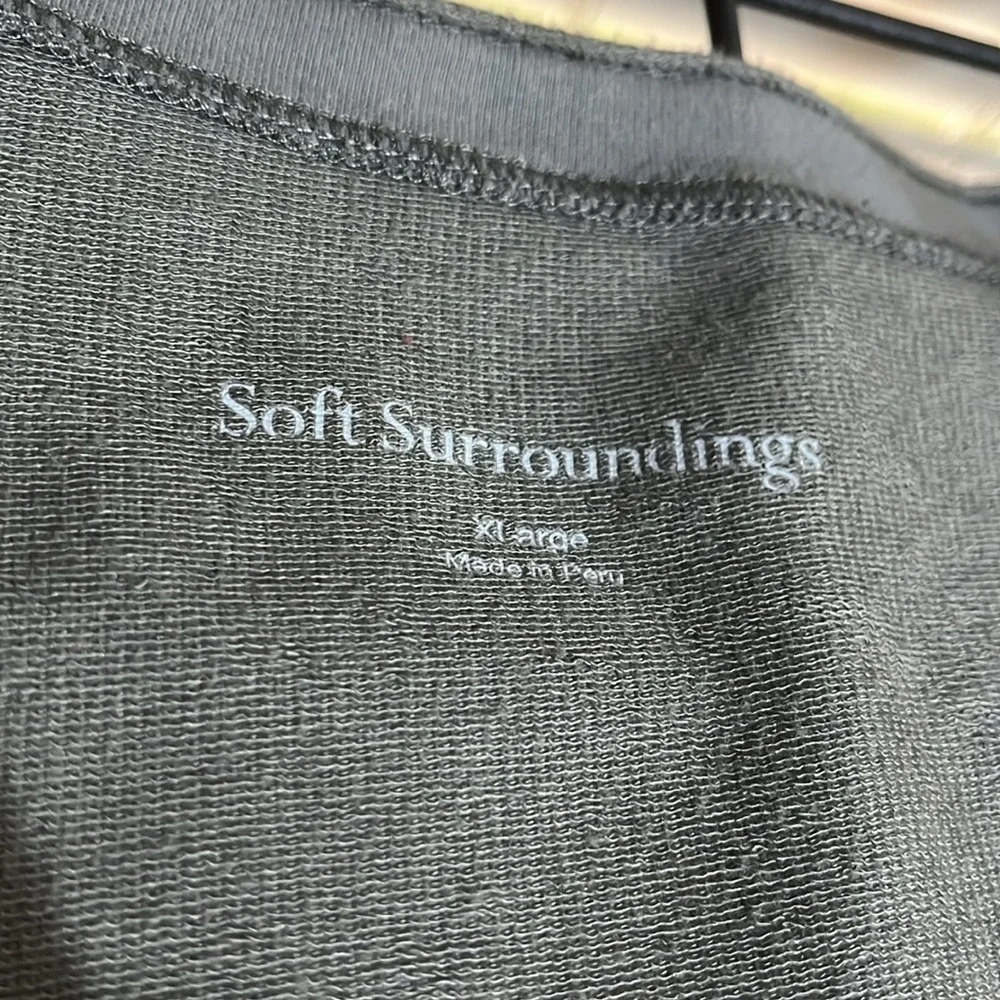 Soft Surroundings‎ Gray Oversized V-Neck Lagenlook Sweater Size XL